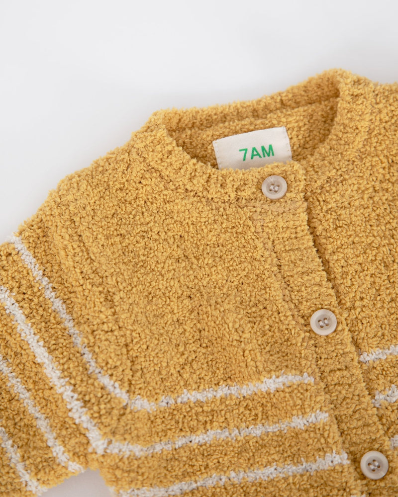 7AM - Cardigan & Camisole Set - Fuzzy Mother & Baby Amber / Ecru 6 - 9M