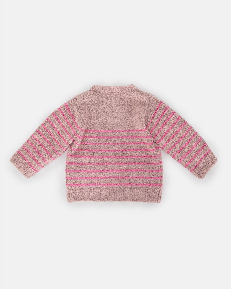 7AM - Cardigan & Camisole Set - Fuzzy Mother & Baby Ash Rose / Vivid Pink 0 - 3M