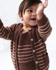 7AM - Cardigan & Camisole Set - Fuzzy Mother & Baby Choco / Pecan 6 - 9M