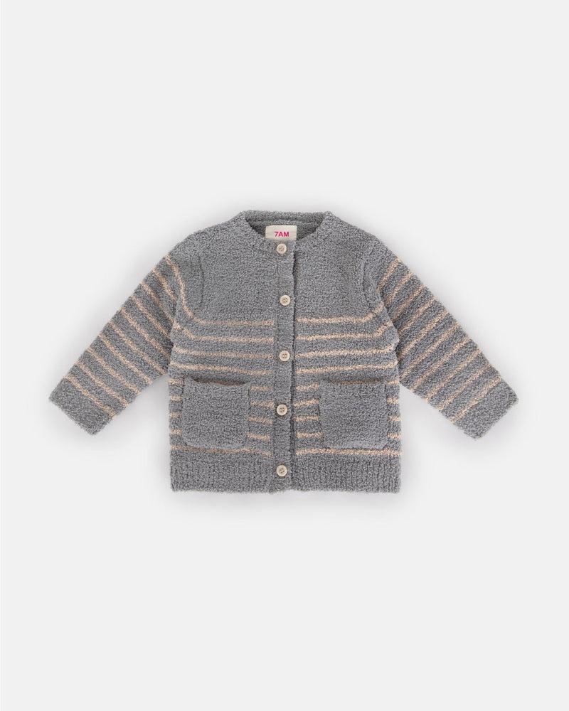 7AM - Cardigan & Camisole Set - Fuzzy Mother & Baby Choco / Pecan 6 - 9M