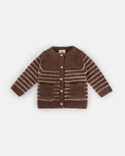 7AM - Cardigan & Camisole Set - Fuzzy Mother & Baby Choco / Pecan 6 - 9M