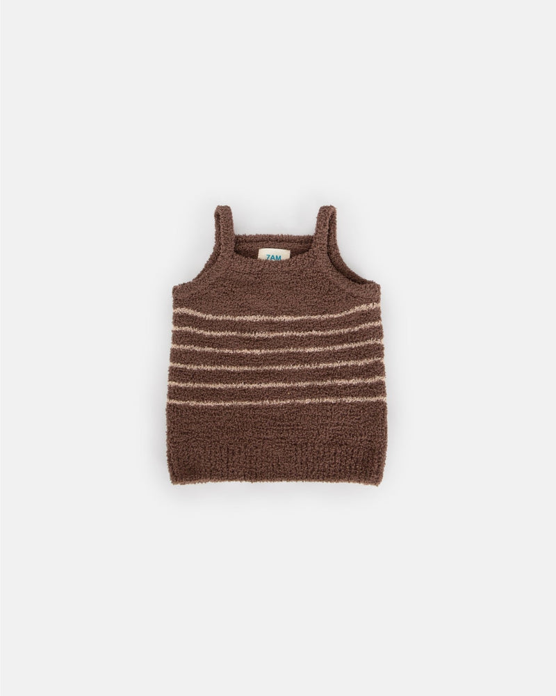 7AM - Cardigan & Camisole Set - Fuzzy Mother & Baby Choco / Pecan 6 - 9M