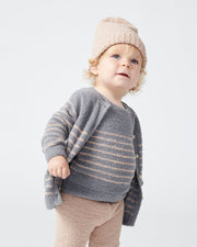 7AM - Cardigan & Camisole Set - Fuzzy Mother & Baby Gris / Pecan 0 - 3M