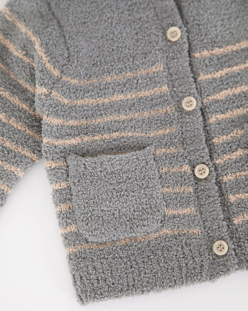 7AM - Cardigan & Camisole Set - Fuzzy Mother & Baby Gris / Pecan 0 - 3M