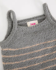 7AM - Cardigan & Camisole Set - Fuzzy Mother & Baby Gris / Pecan 0 - 3M