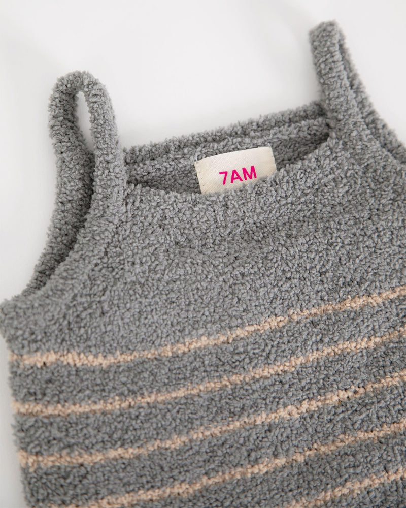 7AM - Cardigan & Camisole Set - Fuzzy Mother & Baby Gris / Pecan 0 - 3M