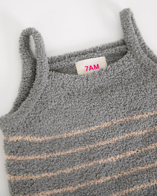 7AM - Cardigan & Camisole Set - Fuzzy Mother & Baby Gris / Pecan 0 - 3M