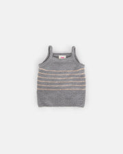 7AM - Cardigan & Camisole Set - Fuzzy Mother & Baby Gris / Pecan 0 - 3M