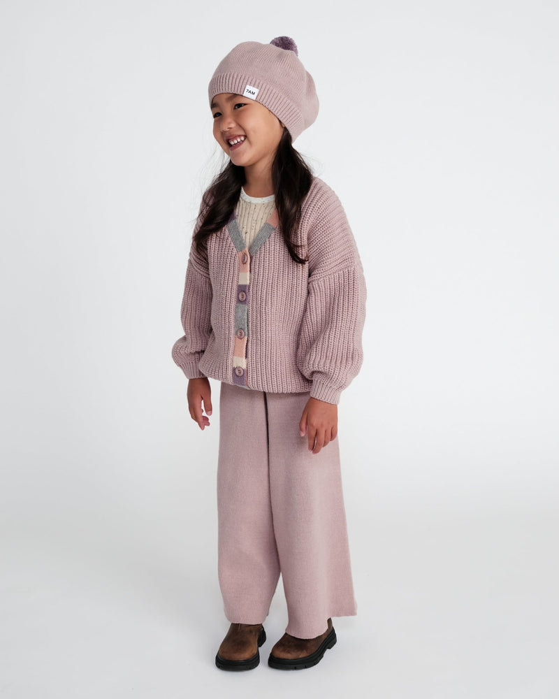 7AM - Cardigan Chunky Apparel & Accessories Ash Rose 6 - 12M