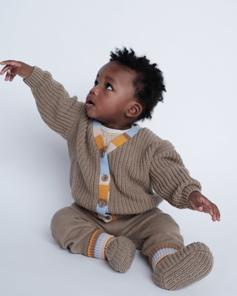 7AM - Cardigan Chunky Apparel & Accessories Olive 6 - 12M