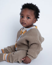 7AM - Cardigan Chunky Apparel & Accessories Olive 6 - 12M