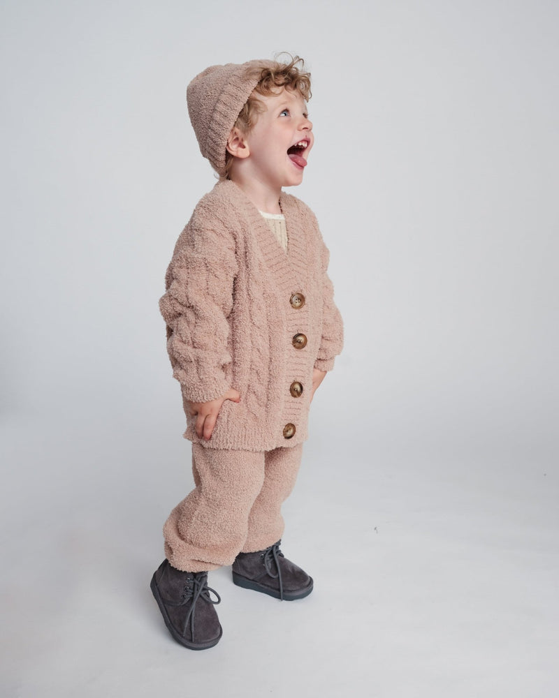 7AM - Cardigan - Fuzzy Mother & Baby Pecan 6 - 9M