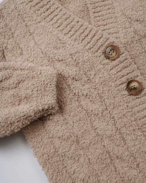 7AM - Cardigan - Fuzzy Mother & Baby Pecan 6 - 9M