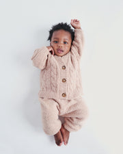 7AM - Cardigan - Fuzzy Mother & Baby Pecan 6 - 9M