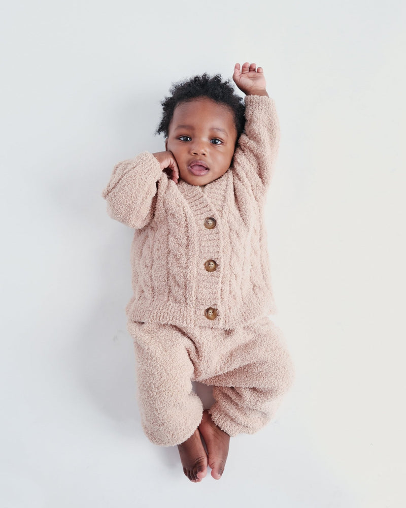 7AM - Cardigan - Fuzzy Mother & Baby Pecan 6 - 9M