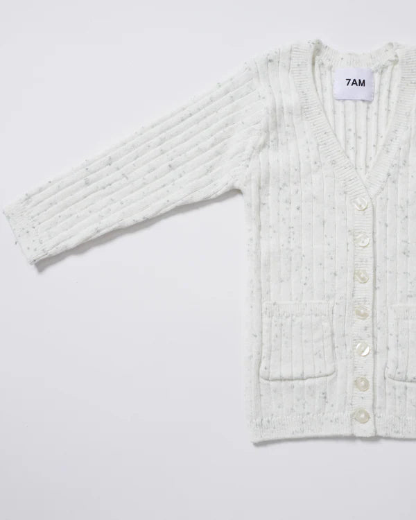 7AM - Cardigan - Ribbed Mother & Baby Seashell 12 - 18M