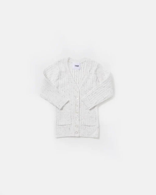 7AM - Cardigan - Ribbed Mother & Baby Seashell 12 - 18M