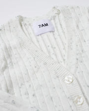 7AM - Cardigan - Ribbed Mother & Baby Seashell 12 - 18M