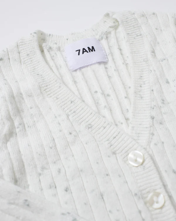 7AM - Cardigan - Ribbed Mother & Baby Seashell 12 - 18M