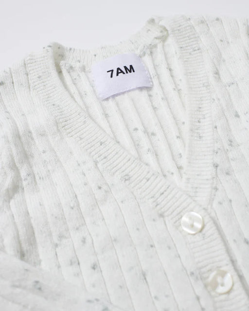 7AM - Cardigan - Ribbed Mother & Baby Seashell 12 - 18M