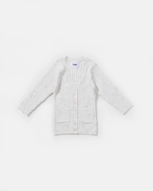 7AM - Cardigan - Ribbed Mother & Baby Seashell 12 - 18M