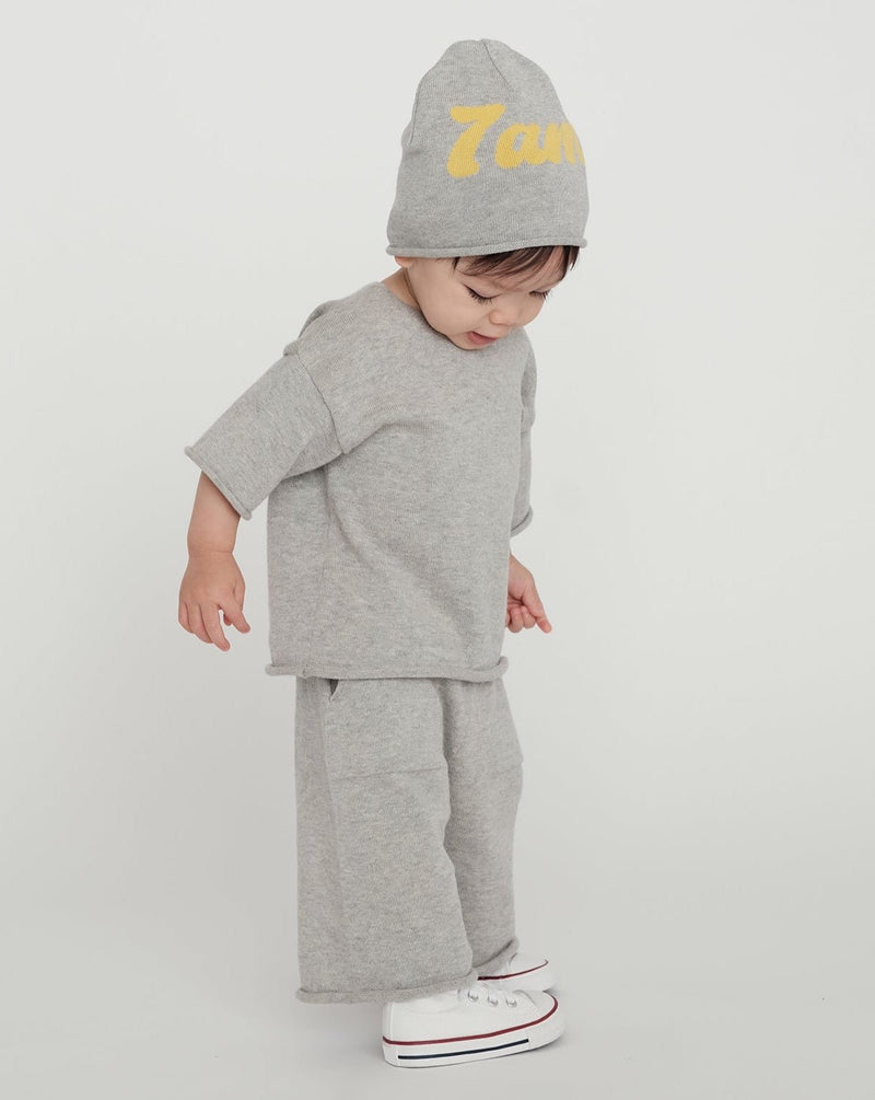 7AM - Cotton Beanie | Cozy Stretch Knit Beanie for Babies, Toddlers and Kids Mother & Baby Heather Grey 0 - 6M