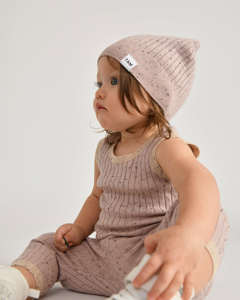 7AM - Cotton Beanie Mother & Baby Ash Rose 18 - 24M