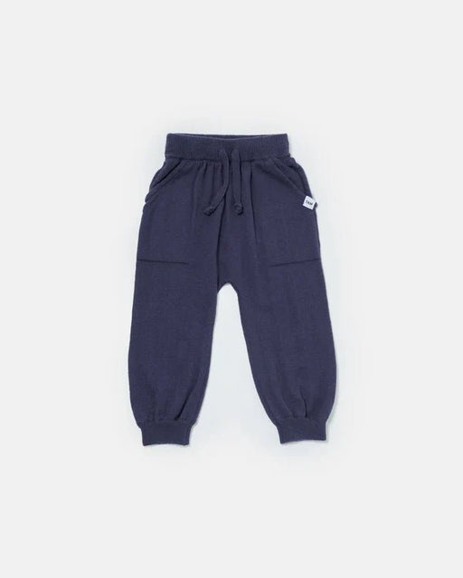 7AM - Cotton Joggers - Ribbed Mother & Baby Navy 6 - 12M
