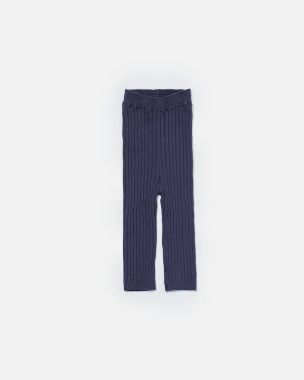 7AM - Cotton Leggings - Ribbed Mother & Baby Navy 0 - 3M