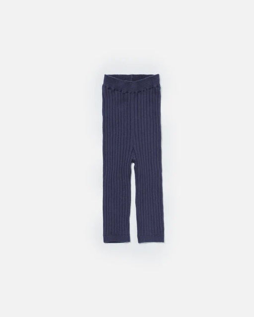 7AM - Cotton Leggings - Ribbed Mother & Baby Navy 0 - 3M