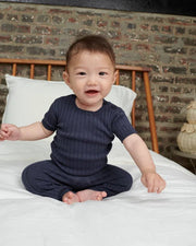 7AM - Cotton Leggings - Ribbed Mother & Baby Navy 0 - 3M