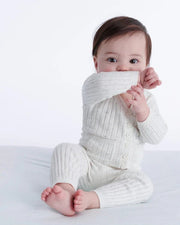 7AM - Cotton Leggings - Ribbed Mother & Baby Navy 0 - 3M