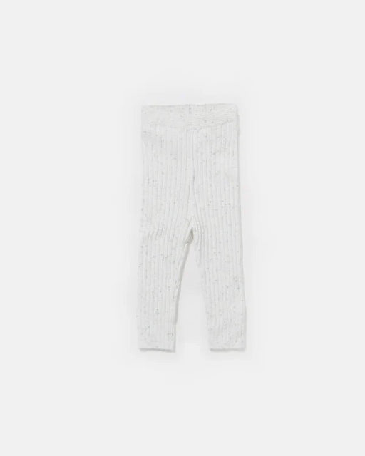 7AM - Cotton Leggings - Ribbed Mother & Baby White 0 - 3M
