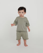 7AM - Cotton Slouchy Shorts | Baby & Toddler Shorts Apparel & Accessories Heather Grey 6 - 12M