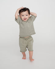 7AM - Cotton Slouchy Shorts | Baby & Toddler Shorts Apparel & Accessories Heather Grey 6 - 12M