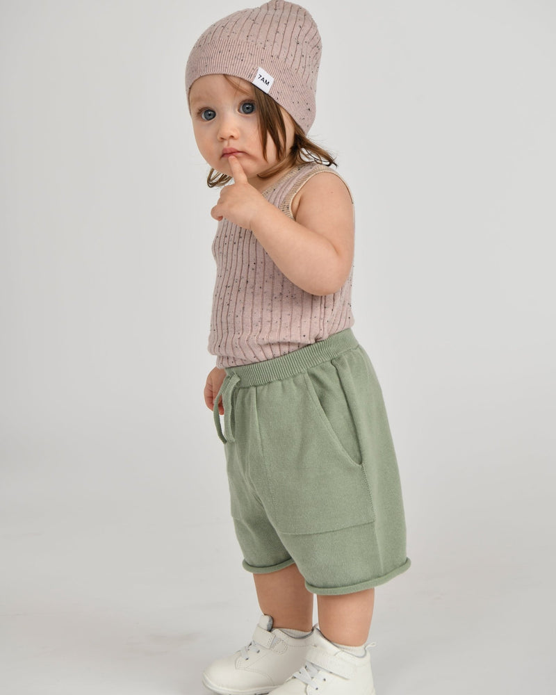 7AM - Cotton Slouchy Shorts | Baby & Toddler Shorts Apparel & Accessories Heather Grey 6 - 12M