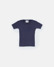 7AM - Cotton Tee - Ribbed Mother & Baby Navy 0 - 3M