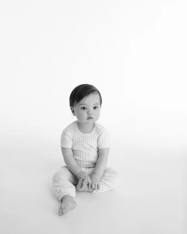 7AM - Cotton Tee - Ribbed Mother & Baby Navy 0 - 3M