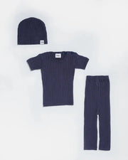 7AM - Cotton Tee - Ribbed Mother & Baby Navy 0 - 3M