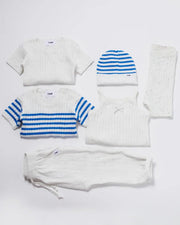 7AM - Cotton Tee - Ribbed Mother & Baby Navy 0 - 3M