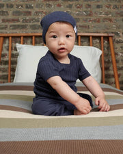 7AM - Cotton Tee - Ribbed Mother & Baby Navy 0 - 3M
