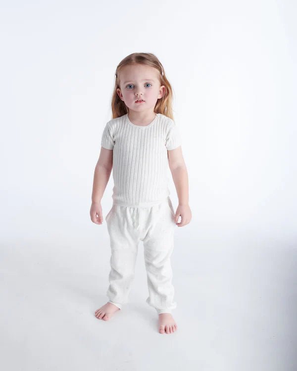 7AM - Cotton Tee - Ribbed Mother & Baby Navy 0 - 3M