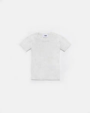 7AM - Cotton Tee - Ribbed Mother & Baby White 0 - 3M