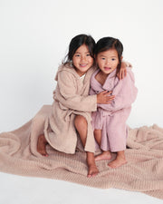 7AM - Cushy Ribbed Blanket - Fuzzy Mother & Baby Pecan Kids