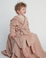 7AM - Cushy Ribbed Blanket - Fuzzy Mother & Baby Pecan Kids