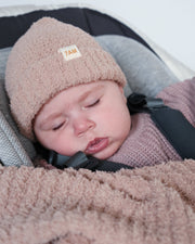 7AM - Cushy Ribbed Blanket - Fuzzy Mother & Baby Pecan Kids