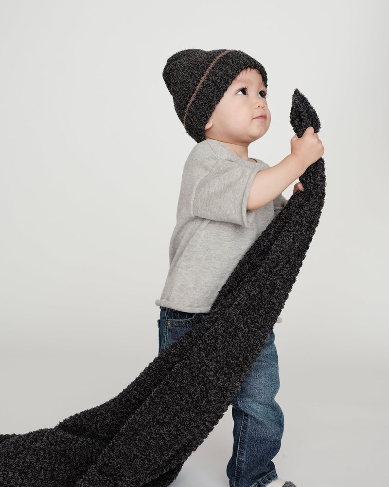 7AM - Cushy Ribbed Blanket - Fuzzy Mother & Baby Pecan Kids