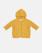 7AM - Hooded Cardigan - Fuzzy Apparel & Accessories Amber 6 - 9M