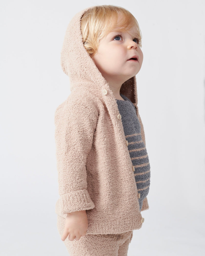 7AM - Hooded Cardigan - Fuzzy Apparel & Accessories Ecru 9 - 12M