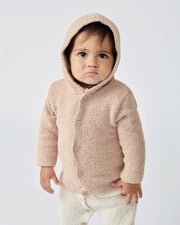 7AM - Hooded Cardigan - Fuzzy Apparel & Accessories Ecru 9 - 12M